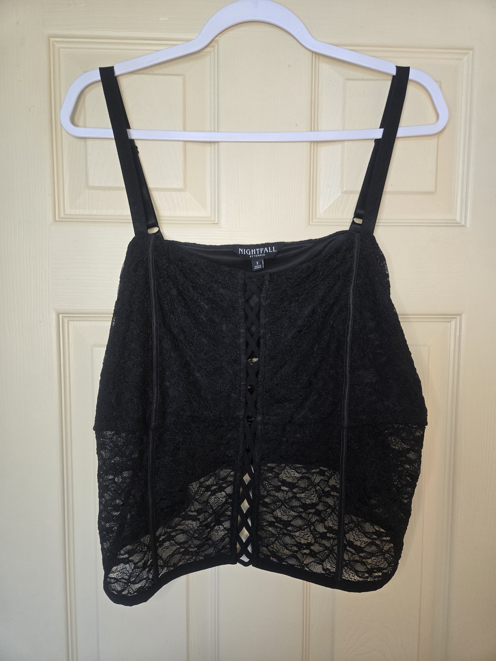 torrid Nightfall Black Lace Tank with Front Lacing